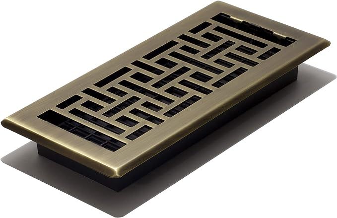 Decor Grates AJH410-A Oriental Floor Register, 4x10 Inches, Antique Brass Finish (pack of 1) | Amazon (US)