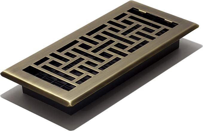 Decor Grates AJH410-A Oriental Floor Register, 4x10 Inches, Antique Brass Finish (pack of 1) | Amazon (US)