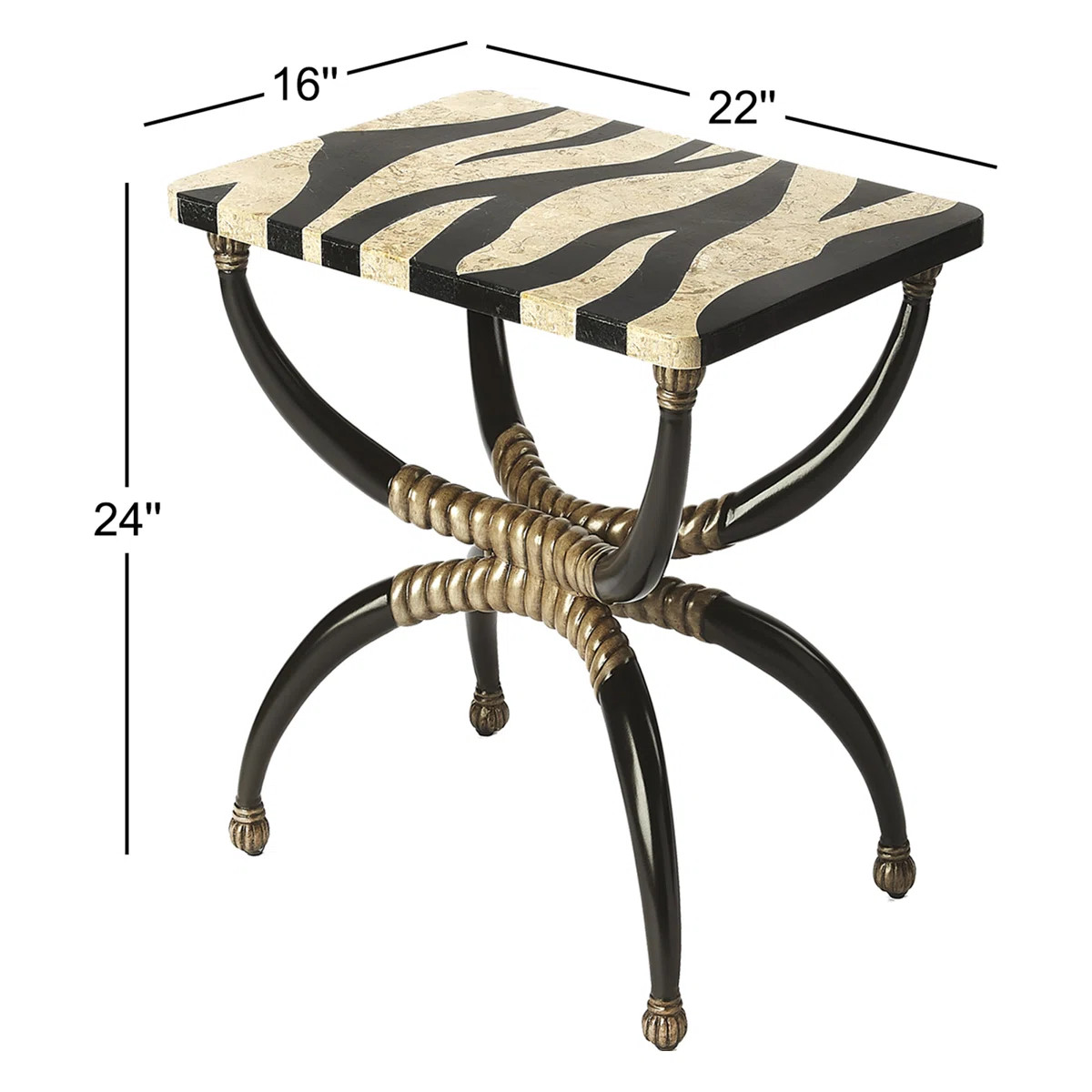 Rankins 16"W Rectangular Fossil Stone Side Table | Wayfair North America