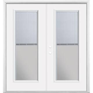 Masonite 72 in. x 80 in. Primed White Steel Prehung Right-Hand Inswing Mini Blind Patio Door with... | The Home Depot