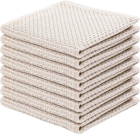joybest Cotton Kitchen Dish Cloths, 8-Pack Waffle Weave Ultra Soft Absorbent Dish Towels Washclot... | Amazon (US)
