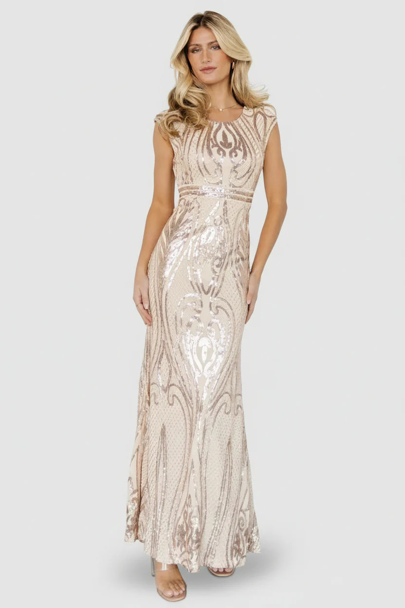Alessia Sequin Gown | Champagne | Baltic Born