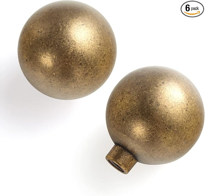 Goo-Ki 30MM(1.2 Inch) Antique Brass Cabinet Knob,Retro Cabinet Pulls with Zinc Alloy Material, De... | Amazon (US)