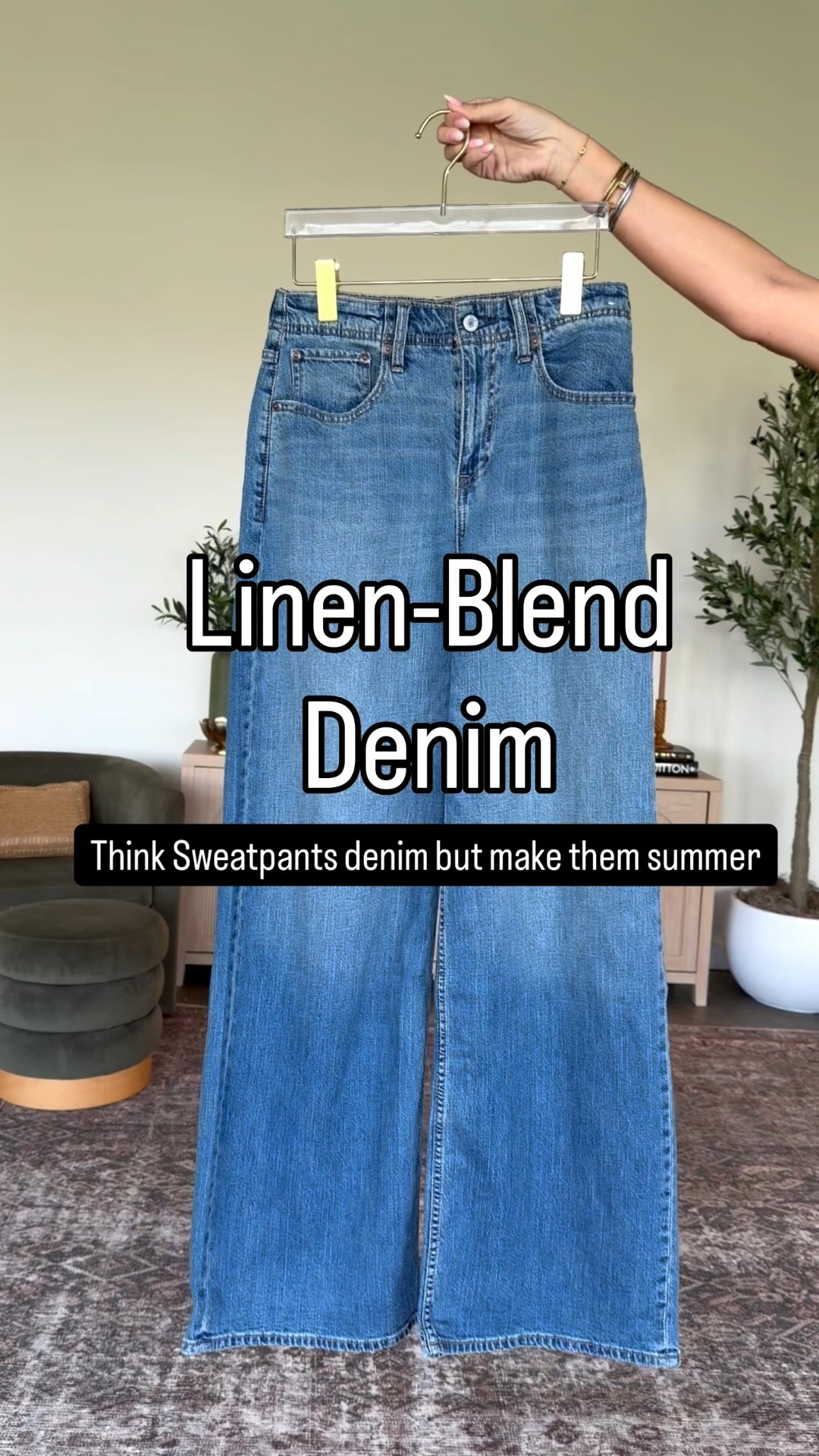 The summer version of the denim sweatpants. 
Linen Blend denim- size 27 
Target jacket - small 
Target tee- small

#LTKootd #LTKU #LTKOver40