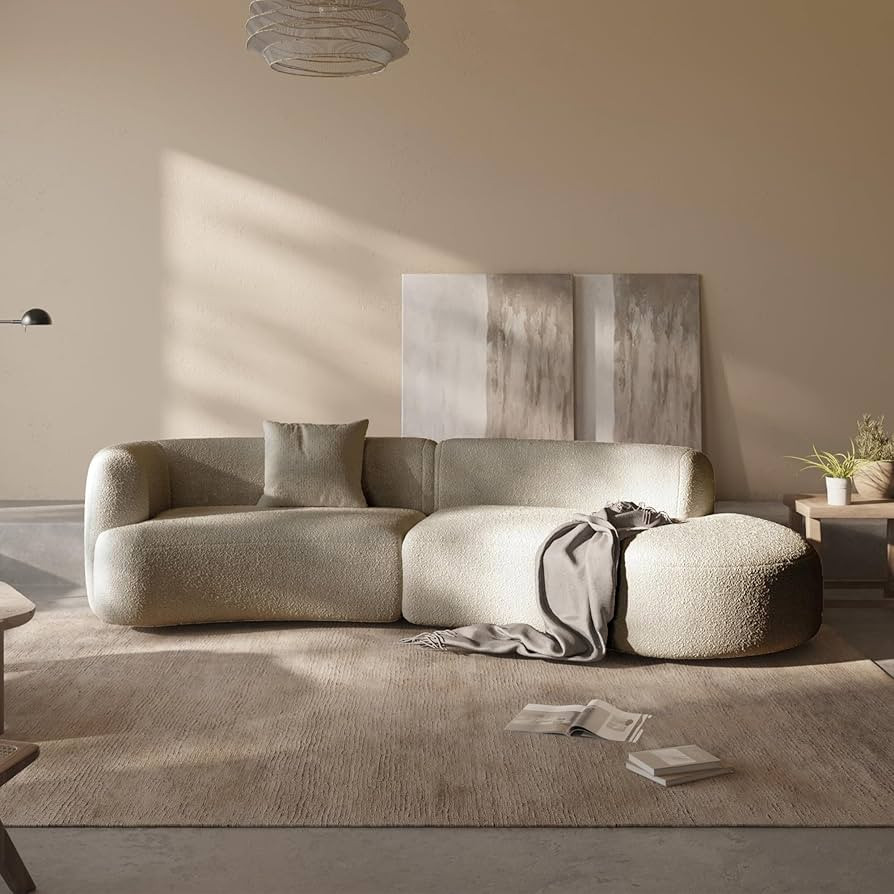 Acanva Formia Boucle Curved Sectional Couch for Living Room | Amazon (US)