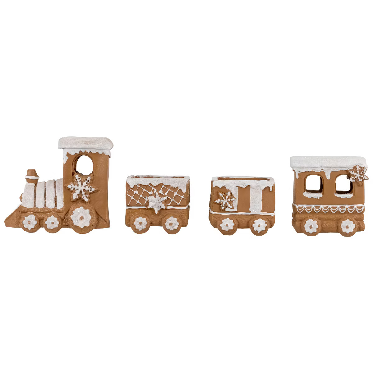 Northlight Frosted Snowflake Gingerbread Train Christmas Decoration - 5.5" - 4-Piece | Target