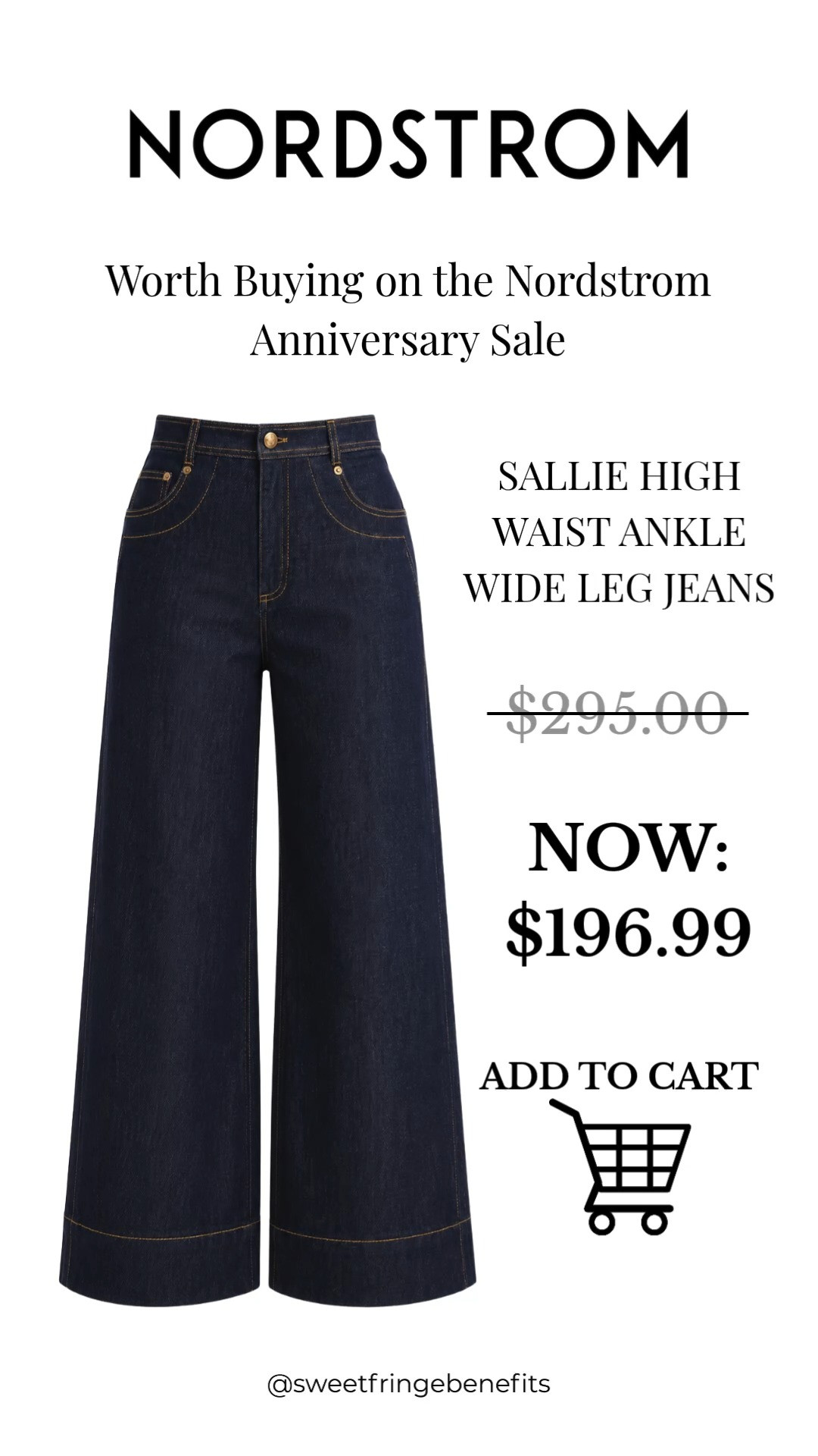 These Sallie High Waist Ankle Wide Leg Jeans are one of the standout denim finds from the Nordstrom Anniversary Sale. 

The flattering high-rise fit, wide-leg silhouette, and dark wash make them an effortless staple you'll wear year-round with everything from tees to sweaters and blazers.

💡 LTK MADE EASY
❤️ Heart = Support my posts!
🔖 Save = Get sale & restock alerts
📋 Lists = Keep favorites organized
📲 Share = Send lists and products to a friend. Hello, Christmas List!
💬 Comment = Ask me anything about sizing or styling. :-) 

 #LTKootd #LTKOver40 #LTKSaleAlert
