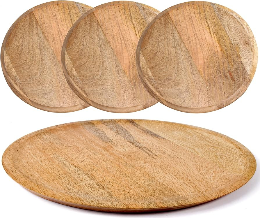 CLEENTABLE Wood Appetizer Plate, Wood Appetizer Plate sets, wood chargers for dinner plates, wood... | Amazon (US)