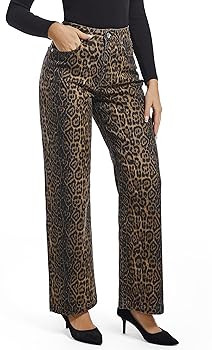 Women's Jeans Straight Leg Casual High Waisted Stretch Trendy Black Pull On Jeans for Women | Amazon (US)