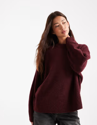 Vero Moda soft o-neck jumper in burgundy | ASOS | ASOS (Global)