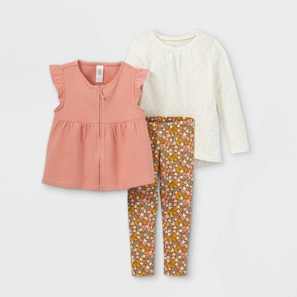 Toddler Girls' 3pc Floral Long Sleeve Top & Leggings Set - Just One You® made by carter's Pink | Target