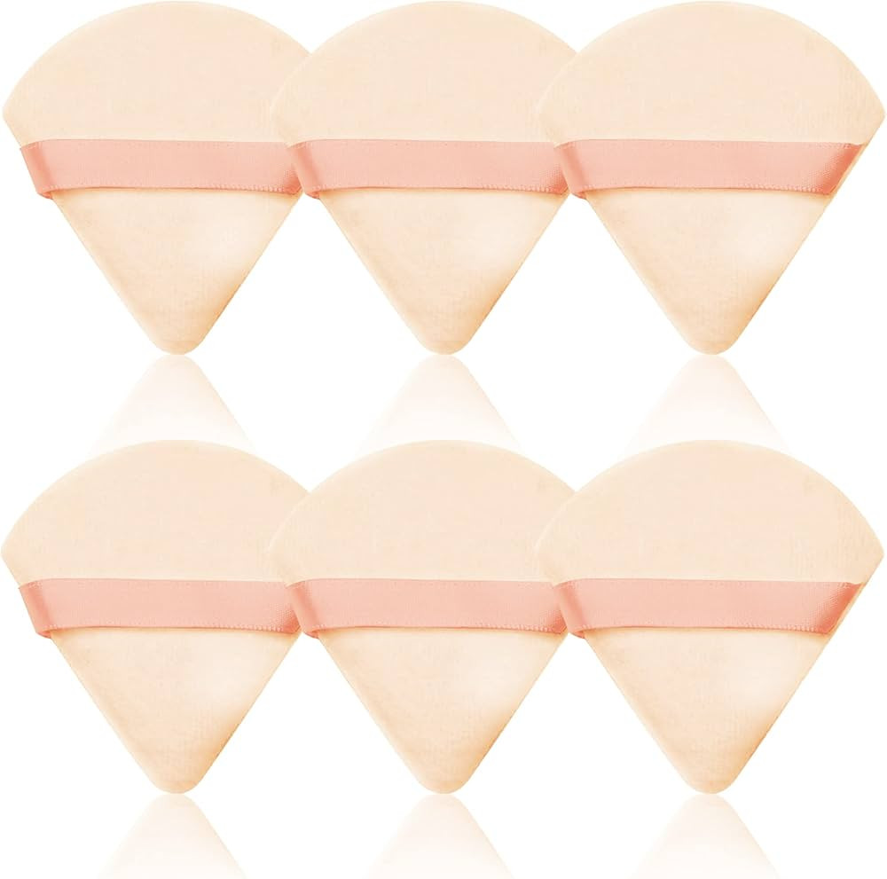 Powder Puffs for Face Powder, Bvcewilty 6 Pieces Soft Velour Makeup Puffs for Loose and Body Powder | Amazon (US)