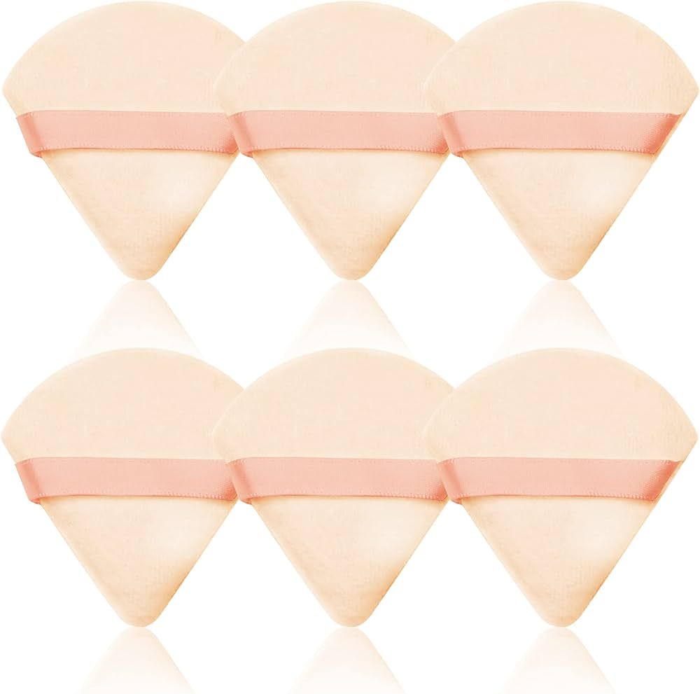 Powder Puffs for Face Powder, Bvcewilty 6 Pieces Soft Velour Makeup Puffs for Loose and Body Powder | Amazon (US)