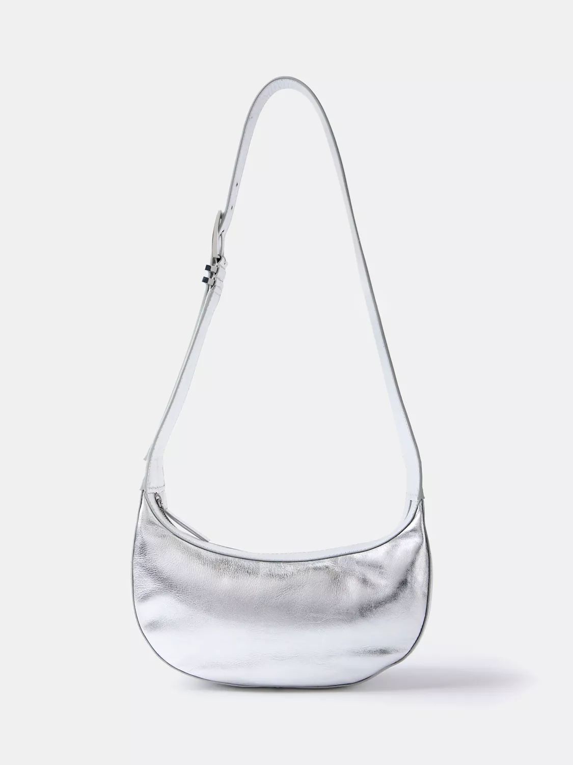 Mint Velvet Leather Swing Bag, Silver | John Lewis (UK)