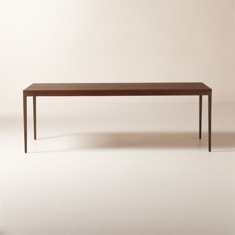 Wyler 90" Rectangular Acacia Wood and Cast Metal Dining Table | CB2 | CB2