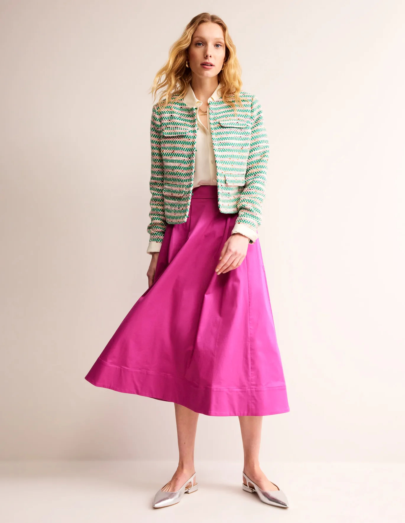 Isabella Cotton Sateen Skirt | Boden (US)