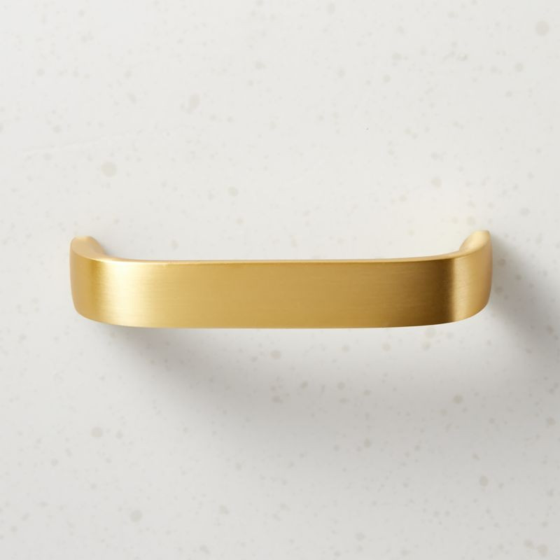 Contour Handle Brushed Brass 3"CB2 Exclusive In stock and ready to ship. ZIP Code 23630Change Zi... | CB2