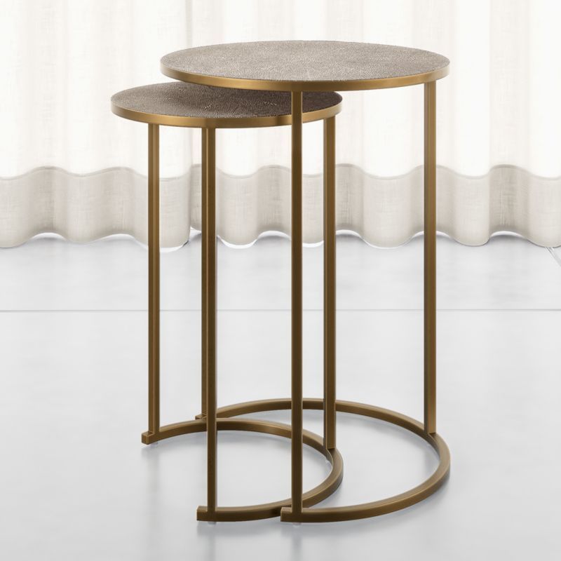 Keya Antique Brass Nesting Accent Tables + Reviews | Crate and Barrel | Crate & Barrel