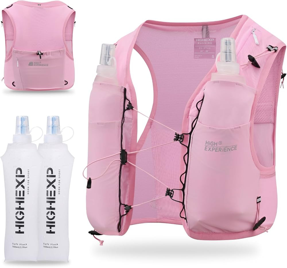 Running Vest Lightweight Packable Trail Hydration with 2 17oz Soft Flask Jogging Marathon Hiking ... | Amazon (US)
