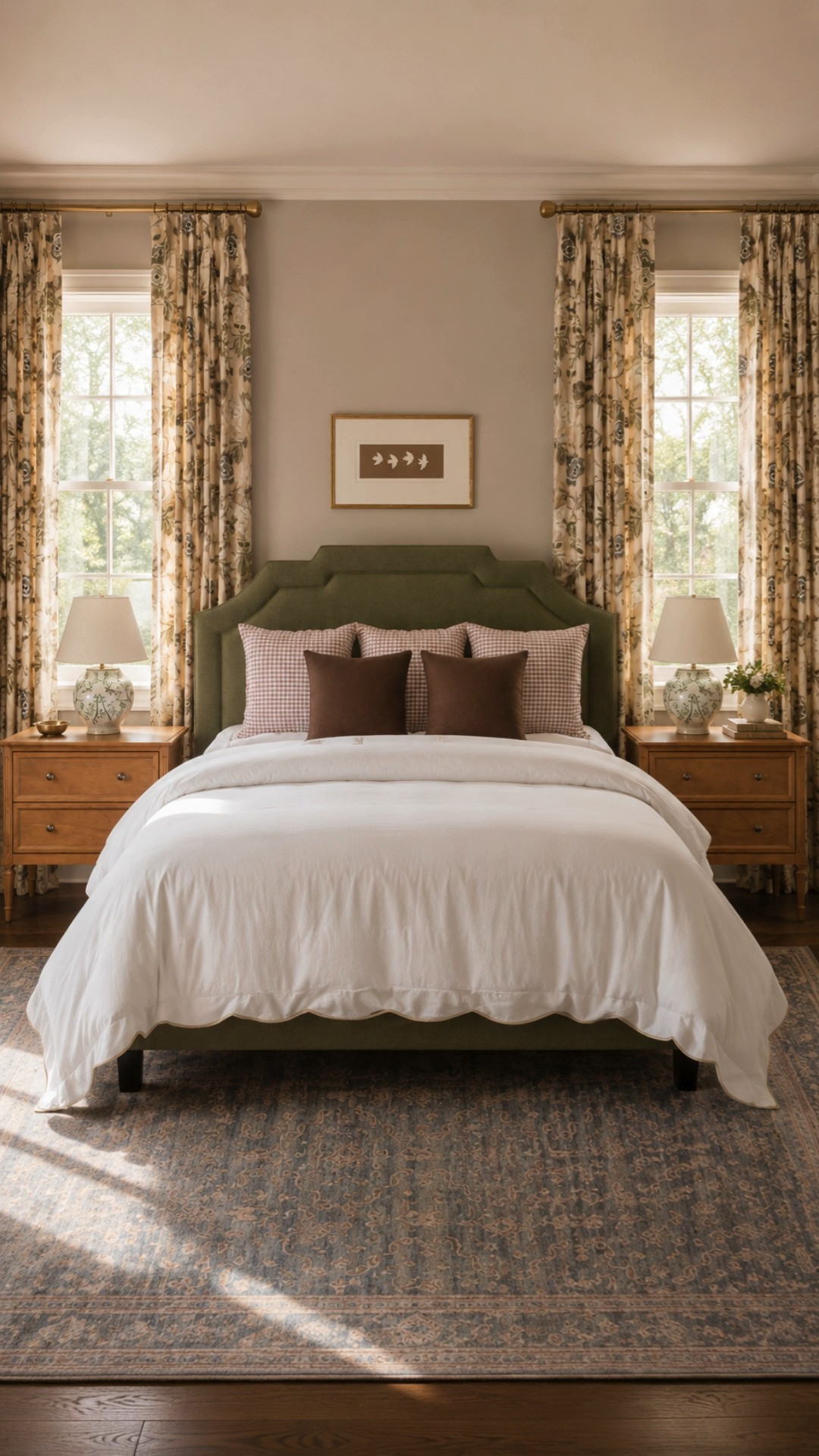 This bedroom feels like the perfect mix of collected cottage charm and elevated traditional design with its layered patterns, warm earthy tones, and timeless furnishings. Spaces like this always remind me that the coziest rooms are the ones filled with softness, texture, and quiet personality.

English cottage bedroom, warm collected interiors, floral bedroom decor, olive green bedroom inspiration, cozy traditional style, layered bedroom patterns, warm neutral home decor, cottagecore bedroom aesthetic, vintage inspired interiors, elegant cozy bedroom, warm gathered home, timeless traditional decor, cozy layered textiles, heritage inspired bedroom, designer inspired room, soft romantic interiors, cozy bedroom styling, warm wood furniture, traditional cottage decor, collected home aesthetic 

 #LTKHome