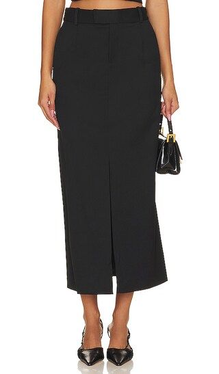 Jalda Straight Skirt in Black | Revolve Clothing (Global)