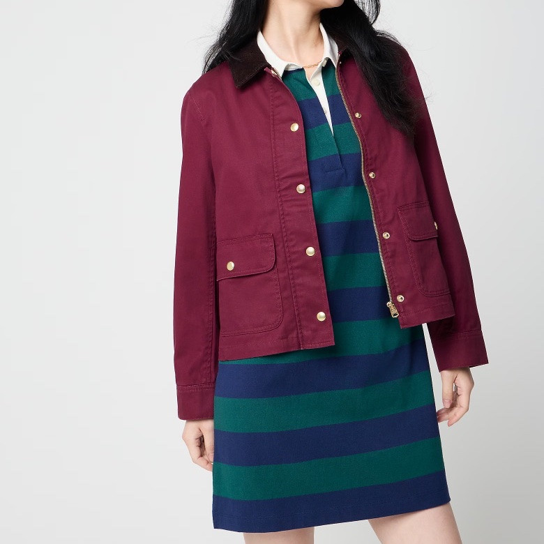 Burgundy barn jacket
Field jacket 
Chore coat 
Preppy fall outfit

#LTKSeasonal #LTKSaleAlert