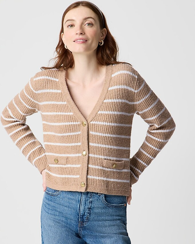Striped V-neck cardigan sweater | J.Crew Factory