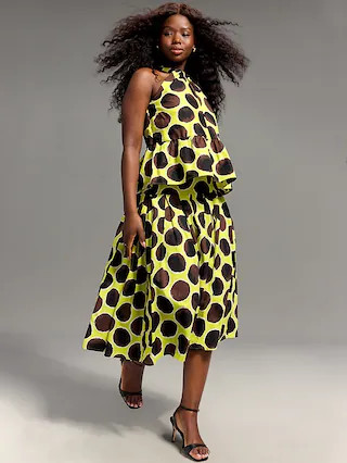 Old Navy x Christopher John Rogers Drop-Waist Midi Skirt | Old Navy (US)