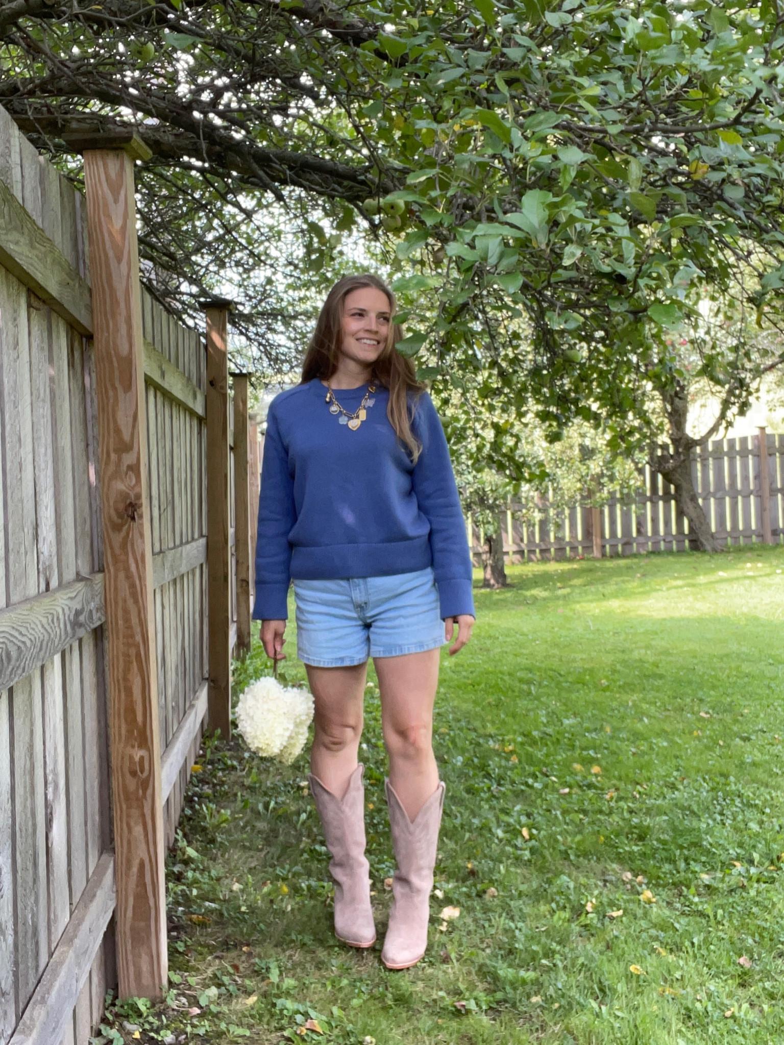 Summer to fall transition outfit. True story: an older gentleman stopped me today to ask me where I bought my boots. 👢 clothes fit TTS. Size down 1/2 size in boots 

#LTKSeasonal #LTKShoeCrush #LTKFindsUnder100