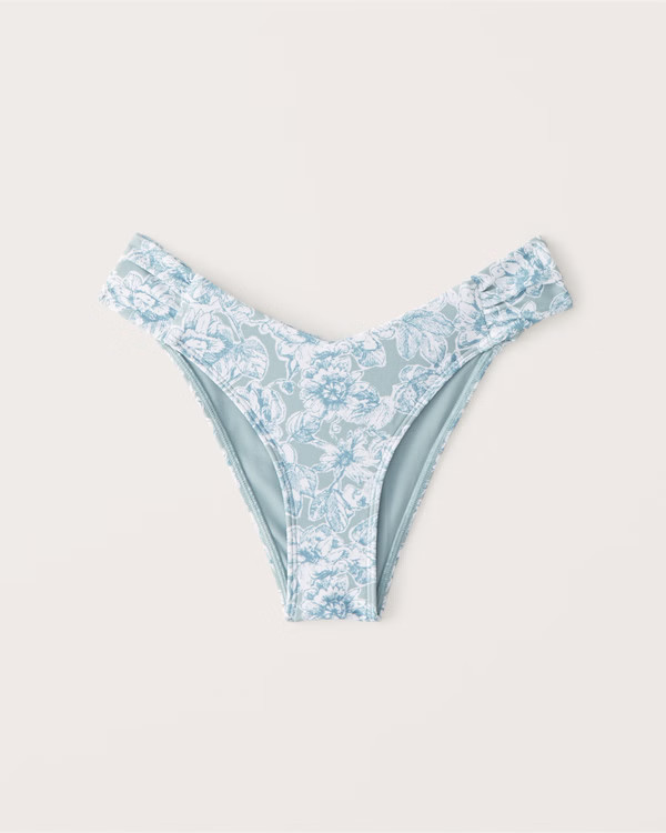 Pleated Tall-Side High-Leg Cheeky Bottoms | Abercrombie & Fitch (US)