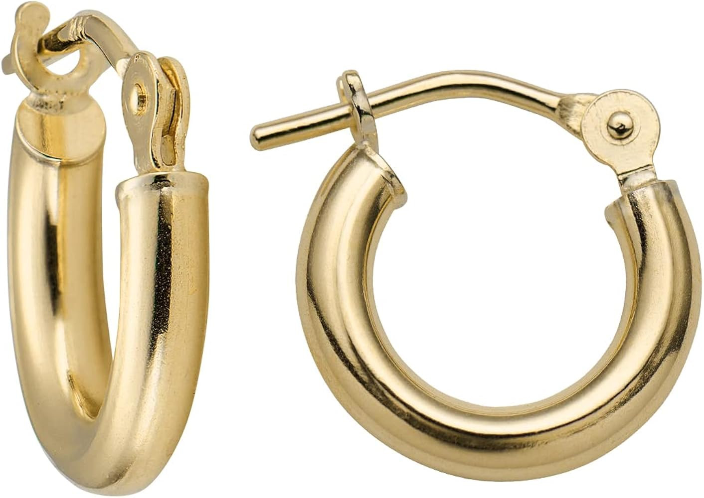14k Solid Gold Hoop Earrings For Women, 2-mm, Hypoallergenic, Round Click-Top Closure Gold Hoop E... | Amazon (US)