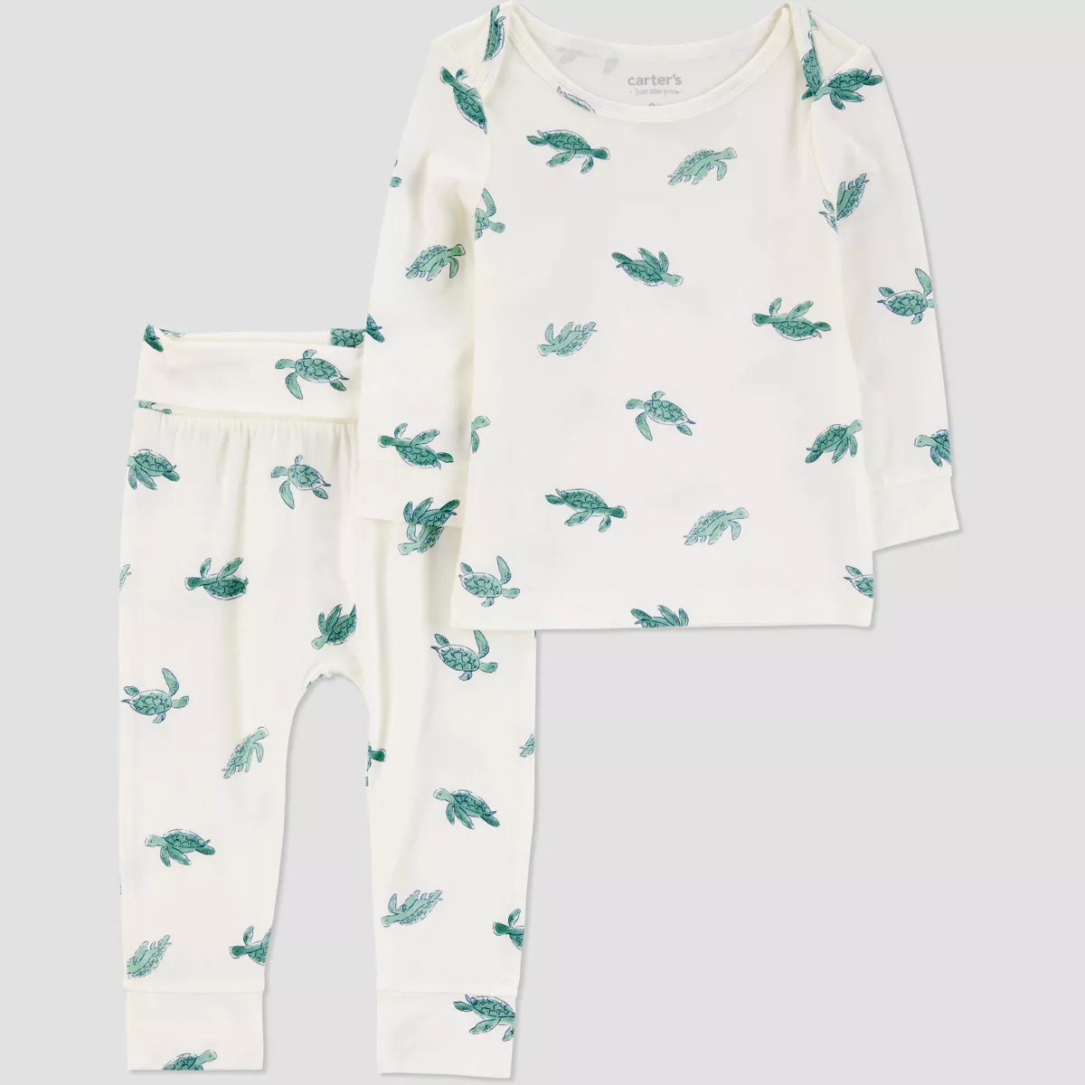 Carter's Just One You® Baby Boys' 2pc Comfy Turtles Top & Bottom Set - Ivory/Green | Target