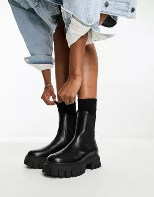ASOS DESIGN Anthem chunky chelsea boots in black | ASOS (Global)