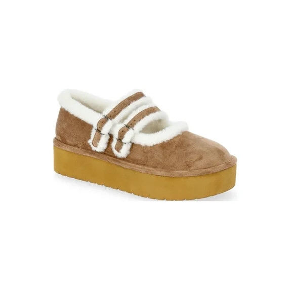 Madden NYC Women's Cozy Platform Mary Janes with Faux Fur Lining | Walmart (US)