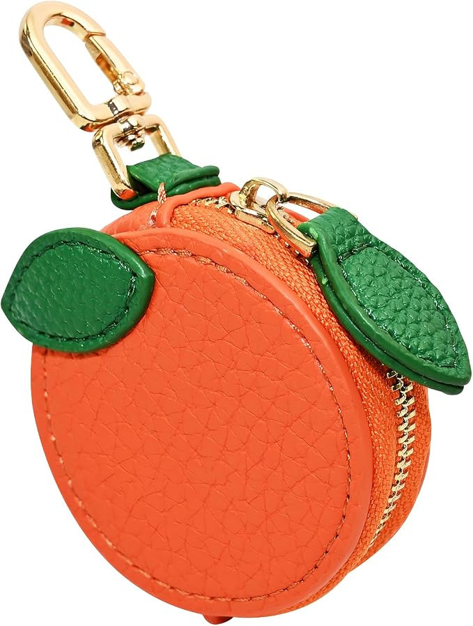 Cute Mini Leather Fruit Coin Purse Keychain, Backpack Decor Pouch | Kawaii fruit-shaped zipper co... | Amazon (US)
