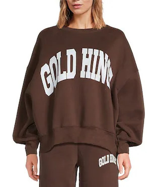 Coordinating Wide Arm Crew Neck Long Sleeve Logo Sweatshirt | Dillard's