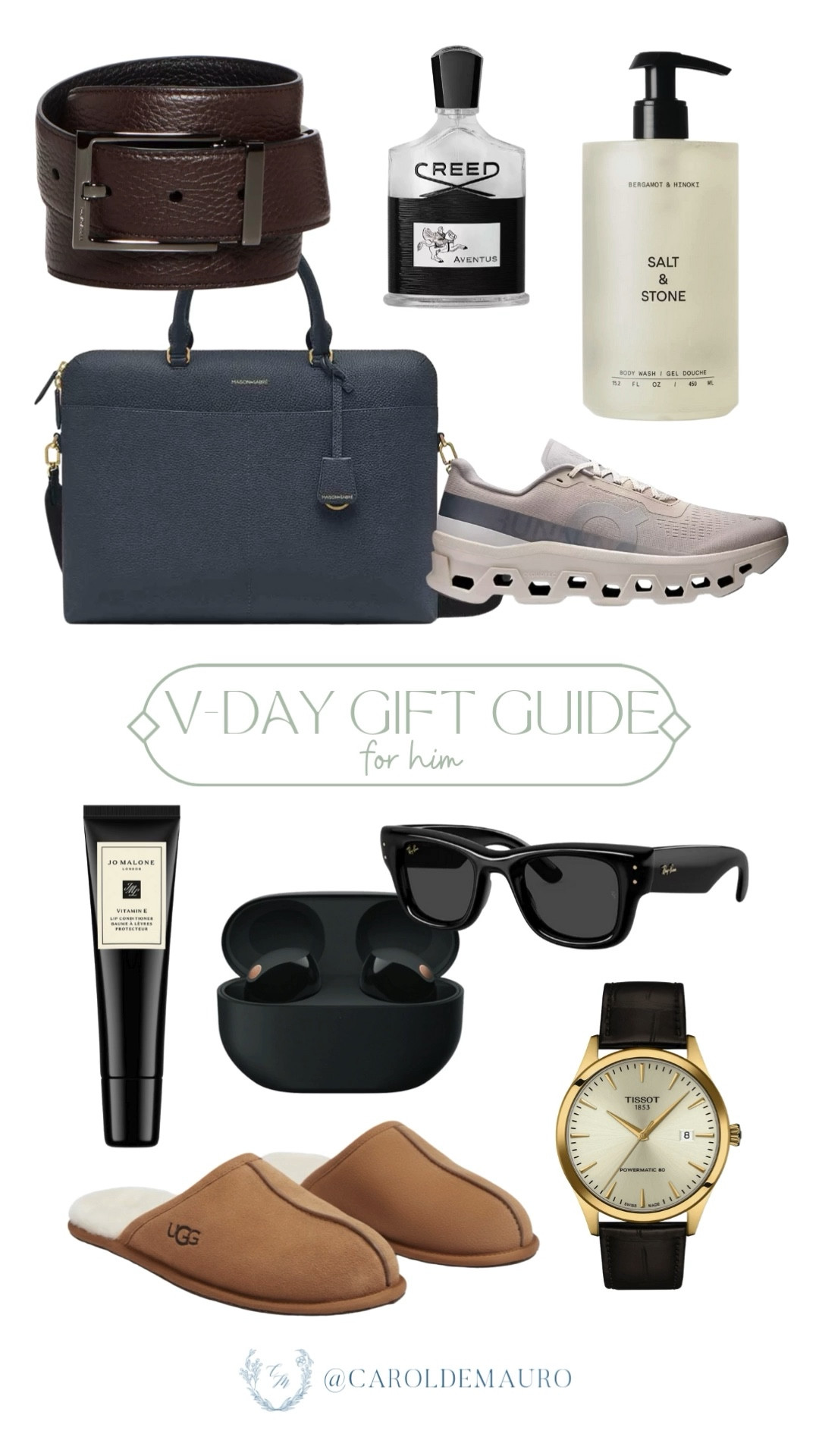 Spoil your guy this Valentine's day with a list of gifts he'll surely love! Choose from a new leather belt, Creed perfume, UGG slides, ON Run shoes, Jo Malone lip conditioner, Ray Ban glasses, and more.

vday gifts, hearts day, gift guide for him, mens kit, tech gadgets, fashion accessories, everyday essentials, skincare

#LTKMens #LTKSeasonal #LTKValentine