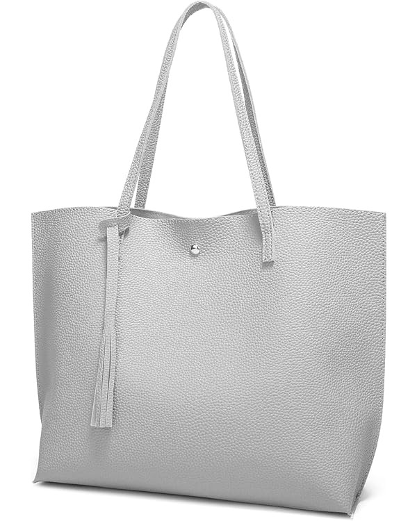 Dreubea Women's Soft Faux Leather Tote Shoulder Bag from, Big Capacity Tassel Handbag | Amazon (US)