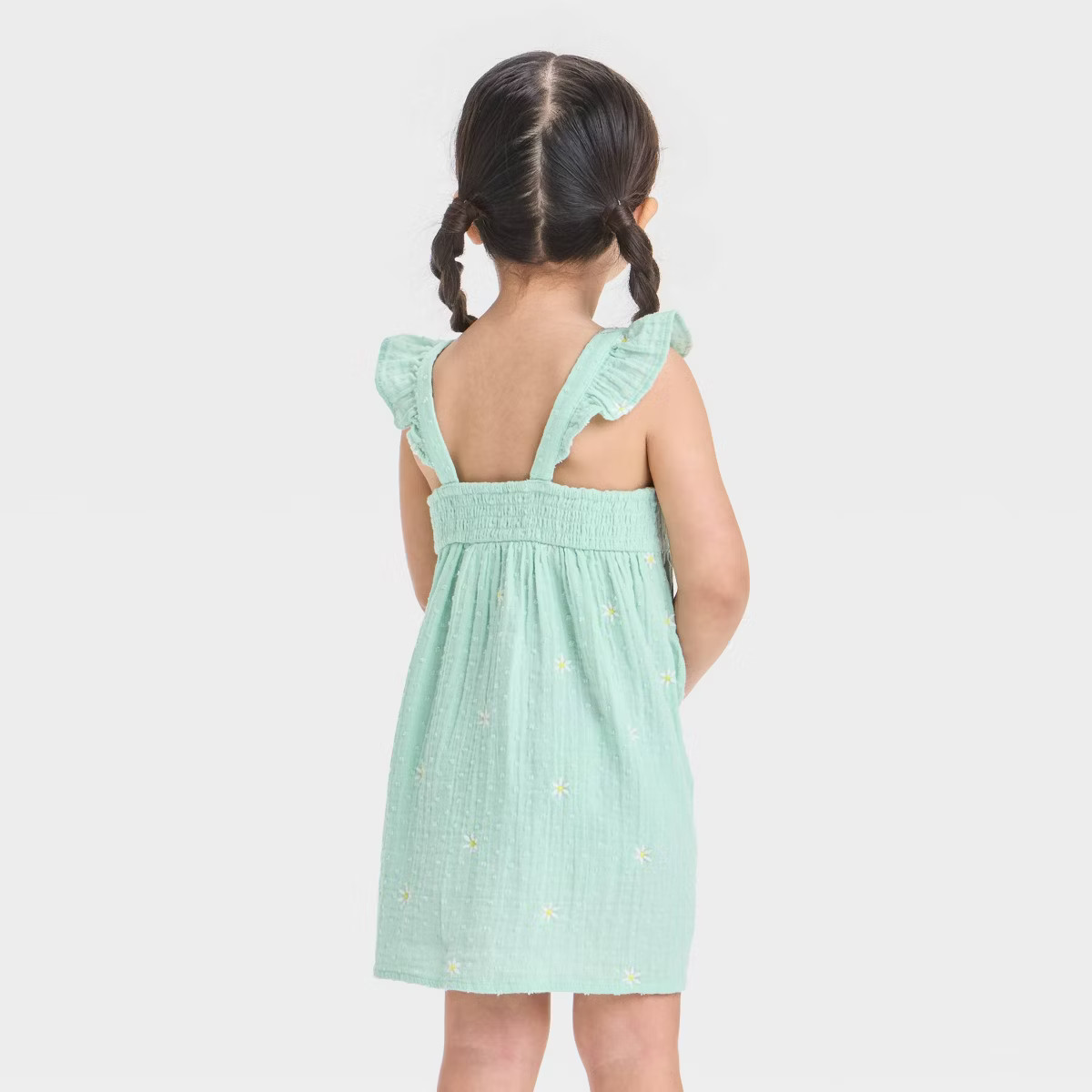 Toddler Girls' Floral Woven Dress - Cat & Jack™ Light Green | Target