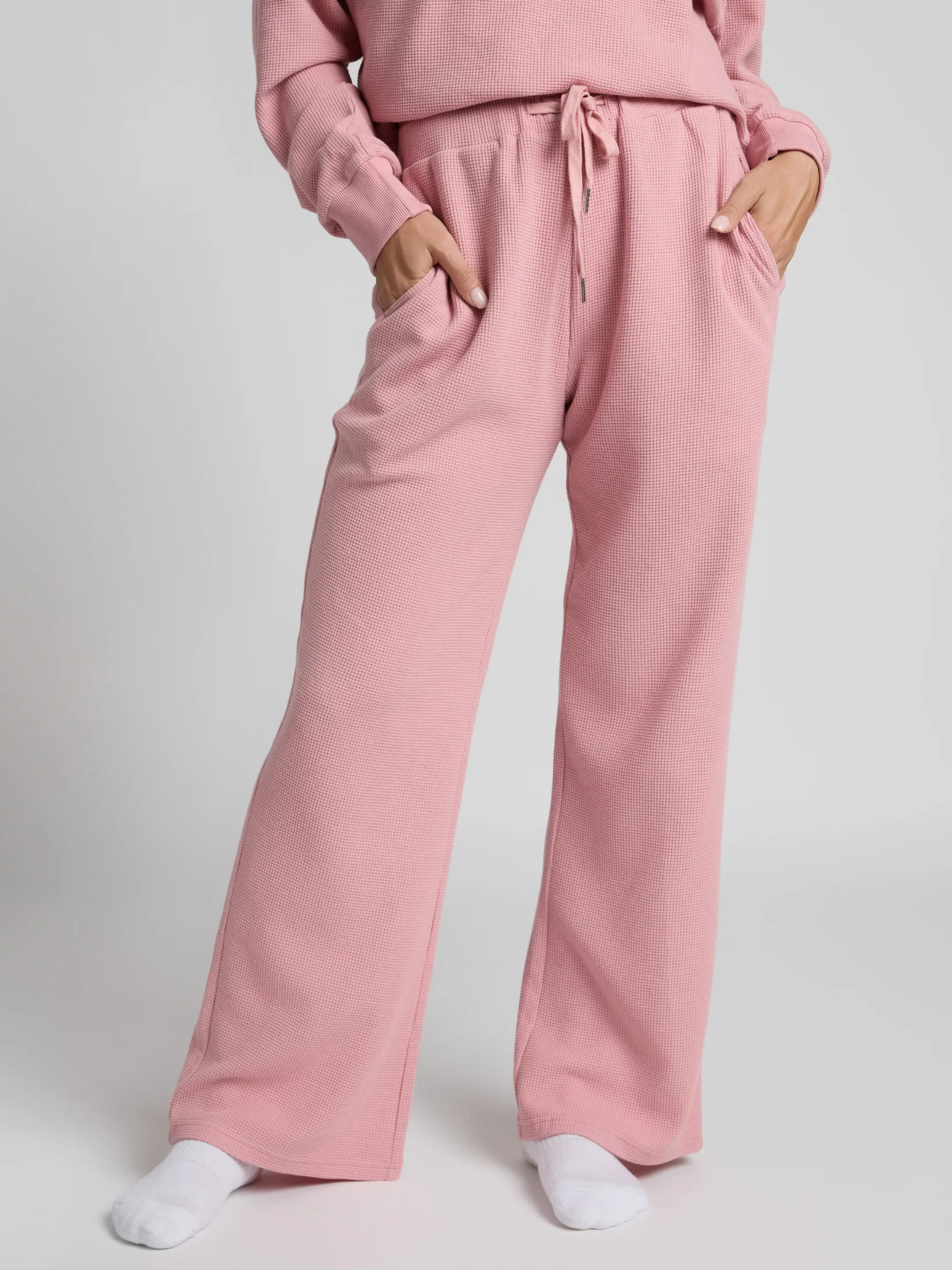 Comfrt Waffle Lounge Pant | Baby Pink | M | Medium | Comfrt
