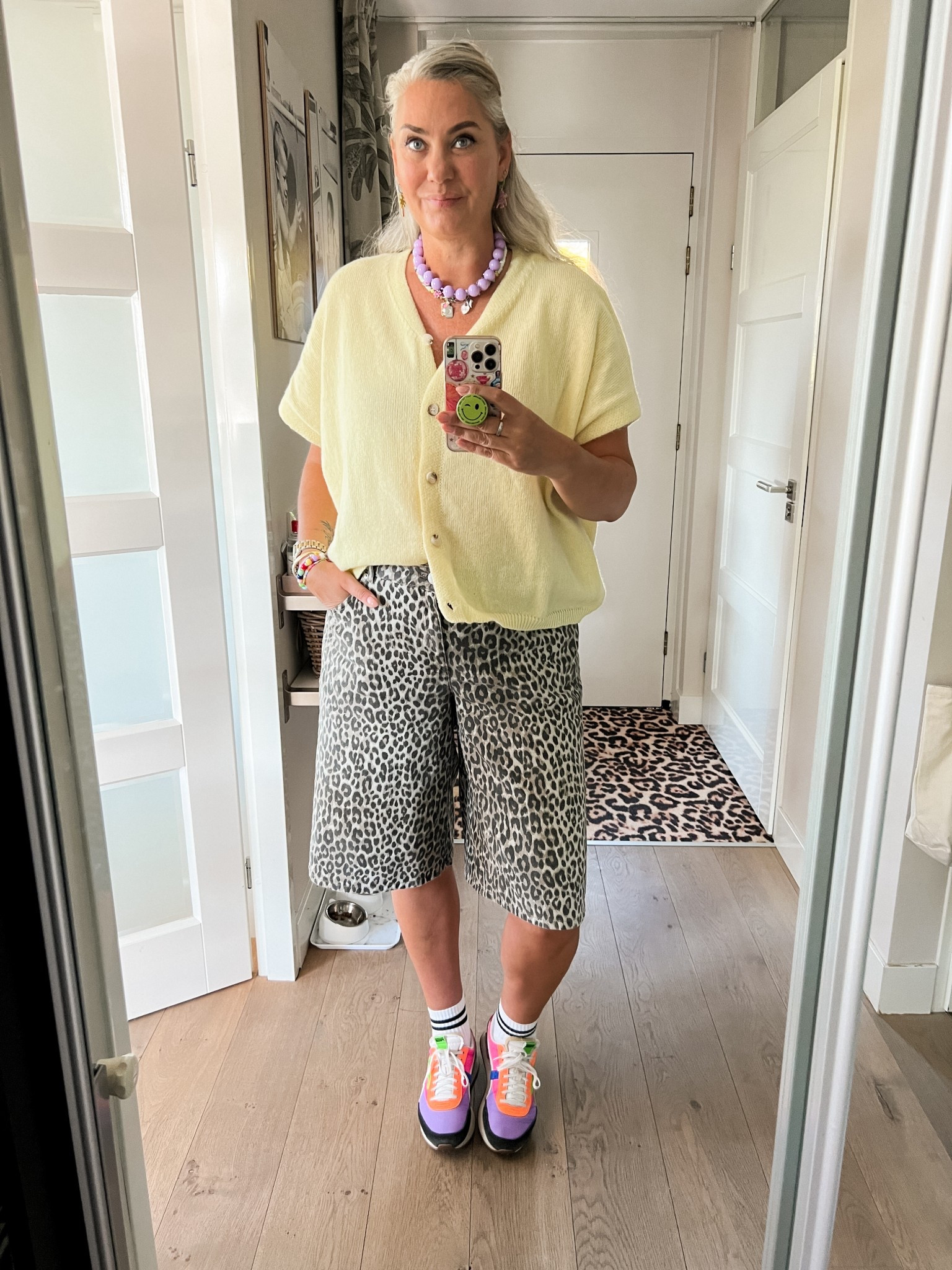 Ootd - Tuesday. Oversized butter yellow short sleeved cardigan paired with leopard jorts, crew socks and Puma sneakers and layered necklaces. 



#LTKeurope #LTKspring #LTKnederlands