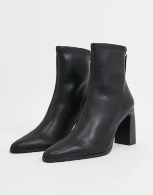 Mango heeled boots in black | ASOS (Global)