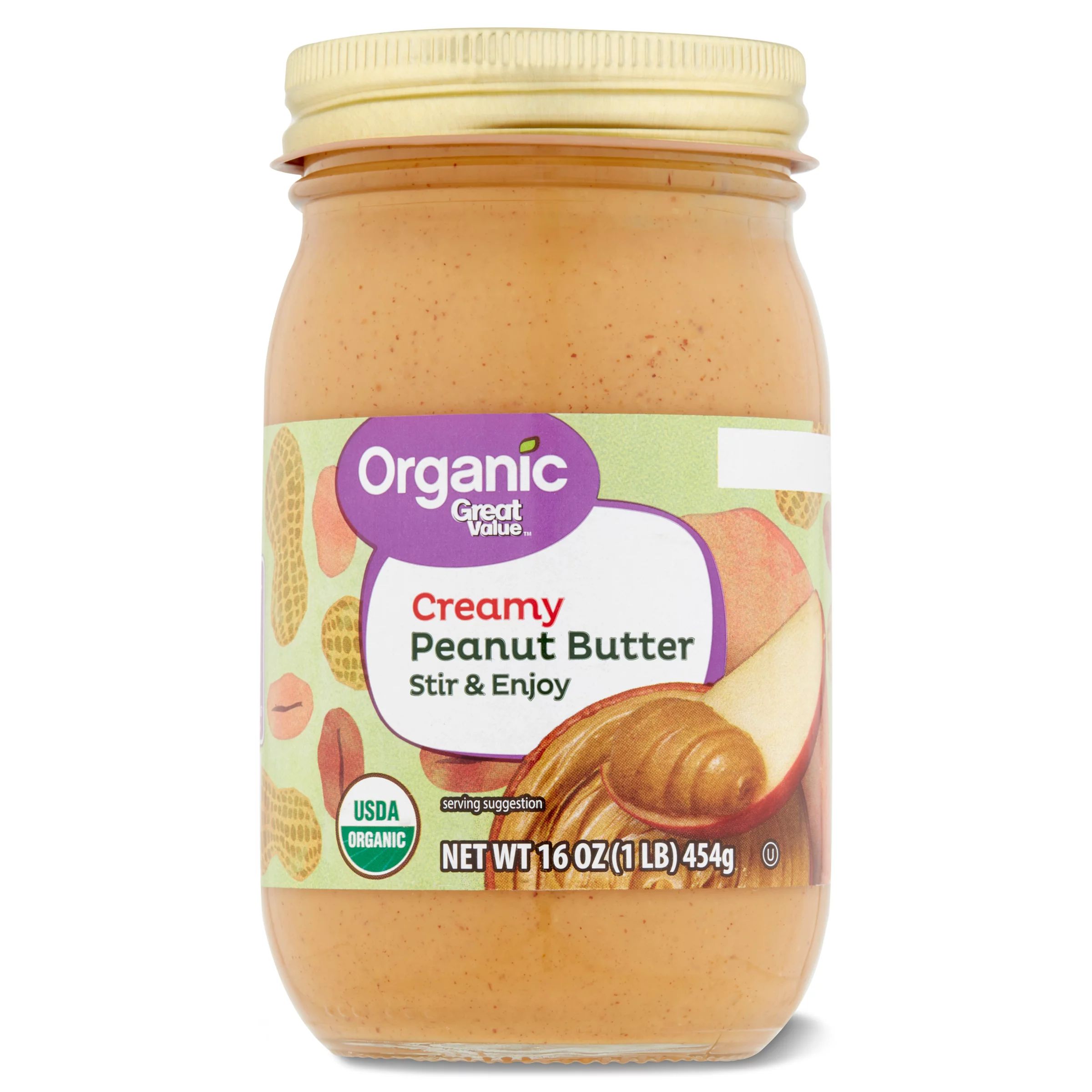 Great Value Organic Creamy Stir Peanut Butter, 16 oz - Walmart.com | Walmart (US)