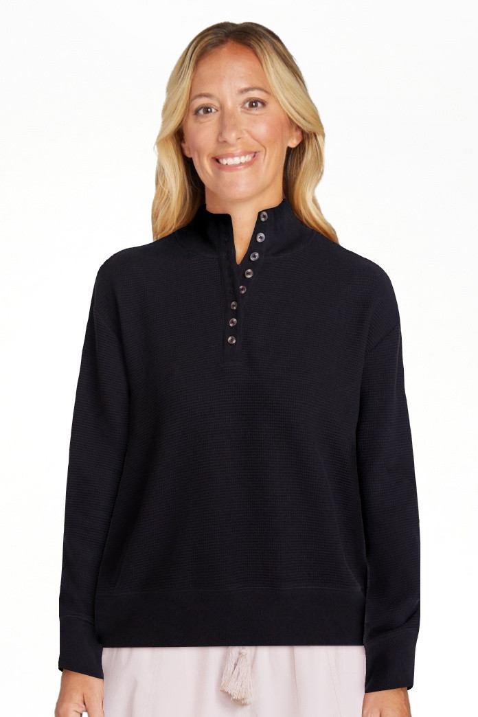 Scenario Women's and Women's Plus Waffle Knit Button Top with Long Sleeves, Sizes XS-4X | Walmart (US)