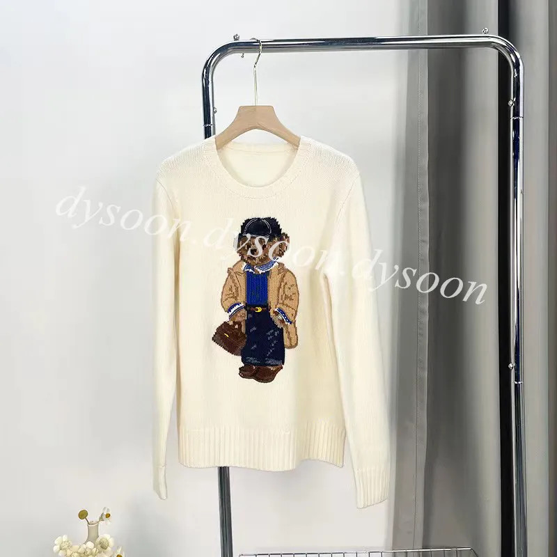 Women Knits Sweatshirts Premium Quality Size SML Little Bear Embroidered Knit Pullover With Dust ... | DHGate
