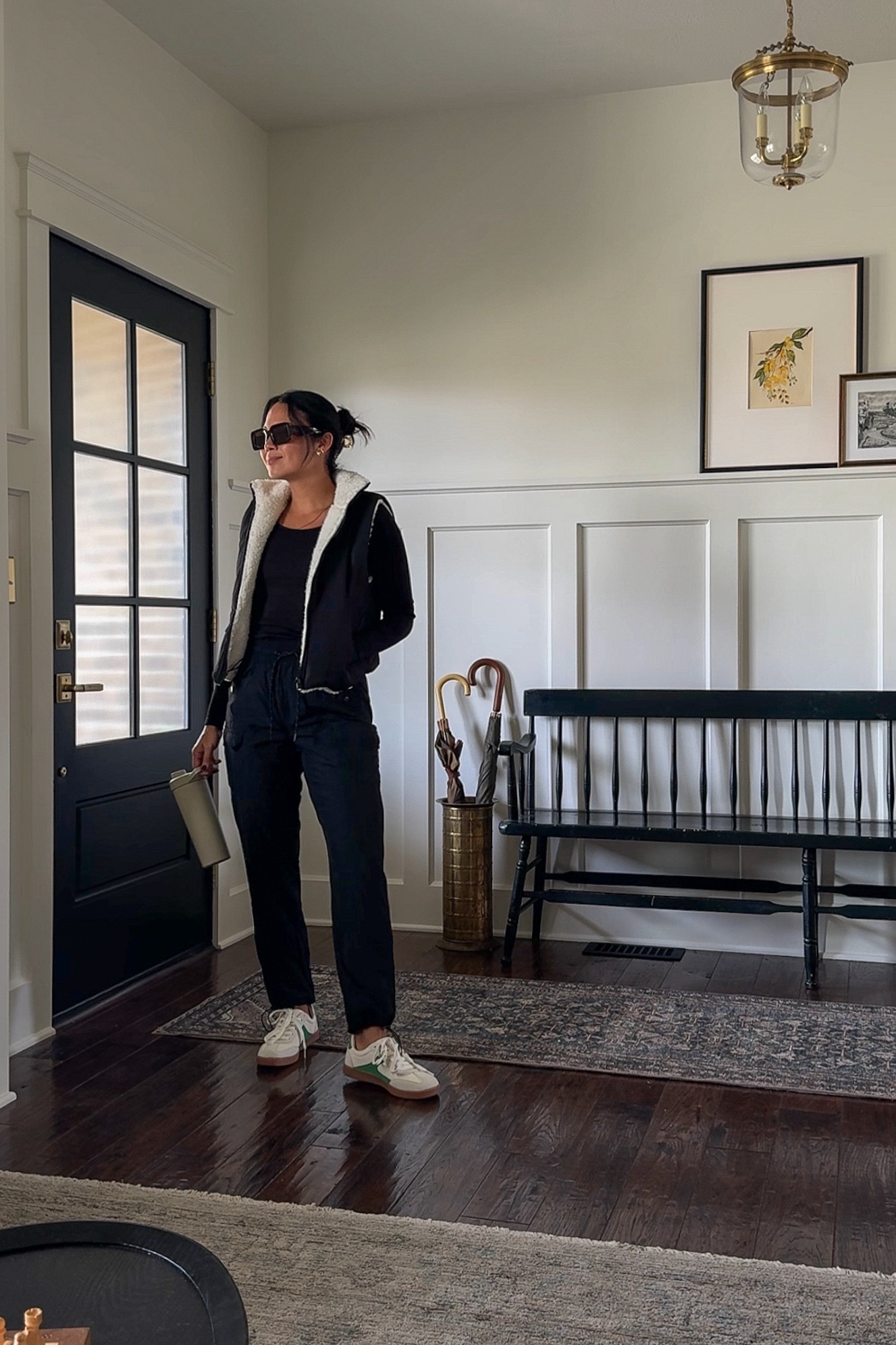 Comfy casual fall outfit from @walmartfashion #walmartpartner #walmartfashion 

Shoes, joggers, reversible vest, buttery soft basic black long sleeve shirt  

#LTKActive #LTKStyleTip #LTKSeasonal