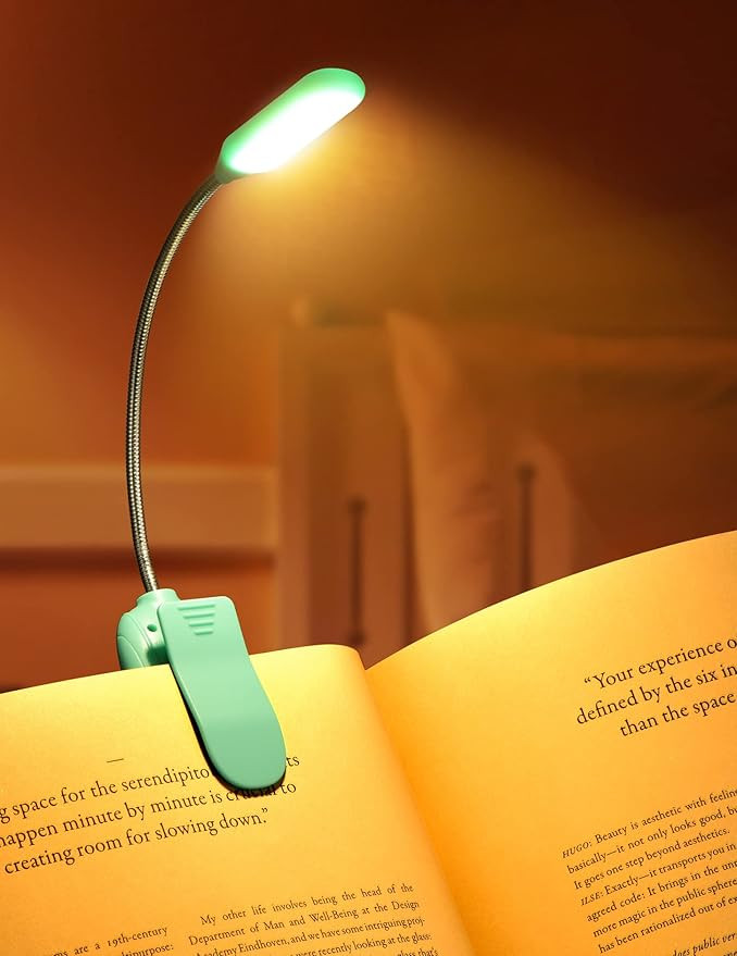 Monotremp Book Lights for Reading at Night in Bed, 80 Hours Runtime Rechargeable Reading Lights f... | Amazon (US)