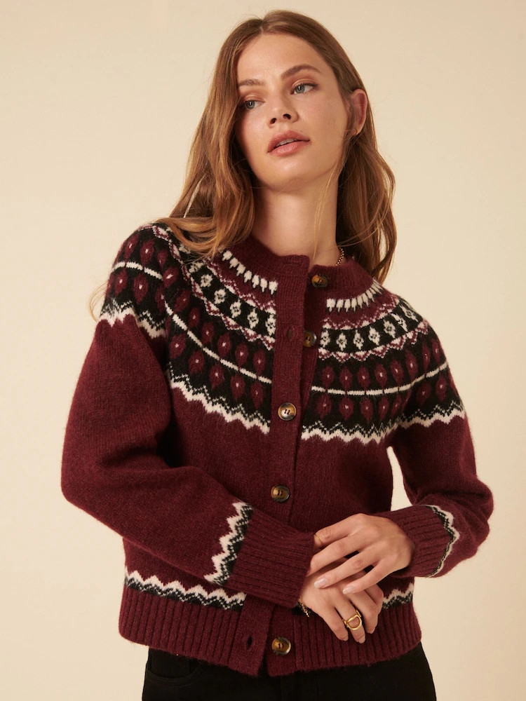 Nobodys Child Red Fair Isle Crew Neck Cardigan | Next US