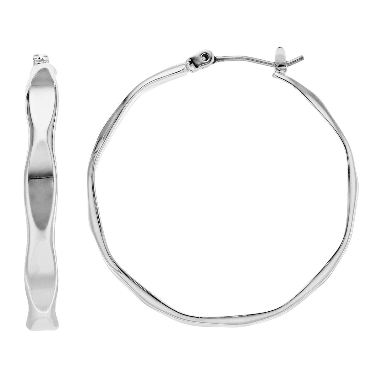 Nine West Wavy Flat Hoop Earrings | Kohl's