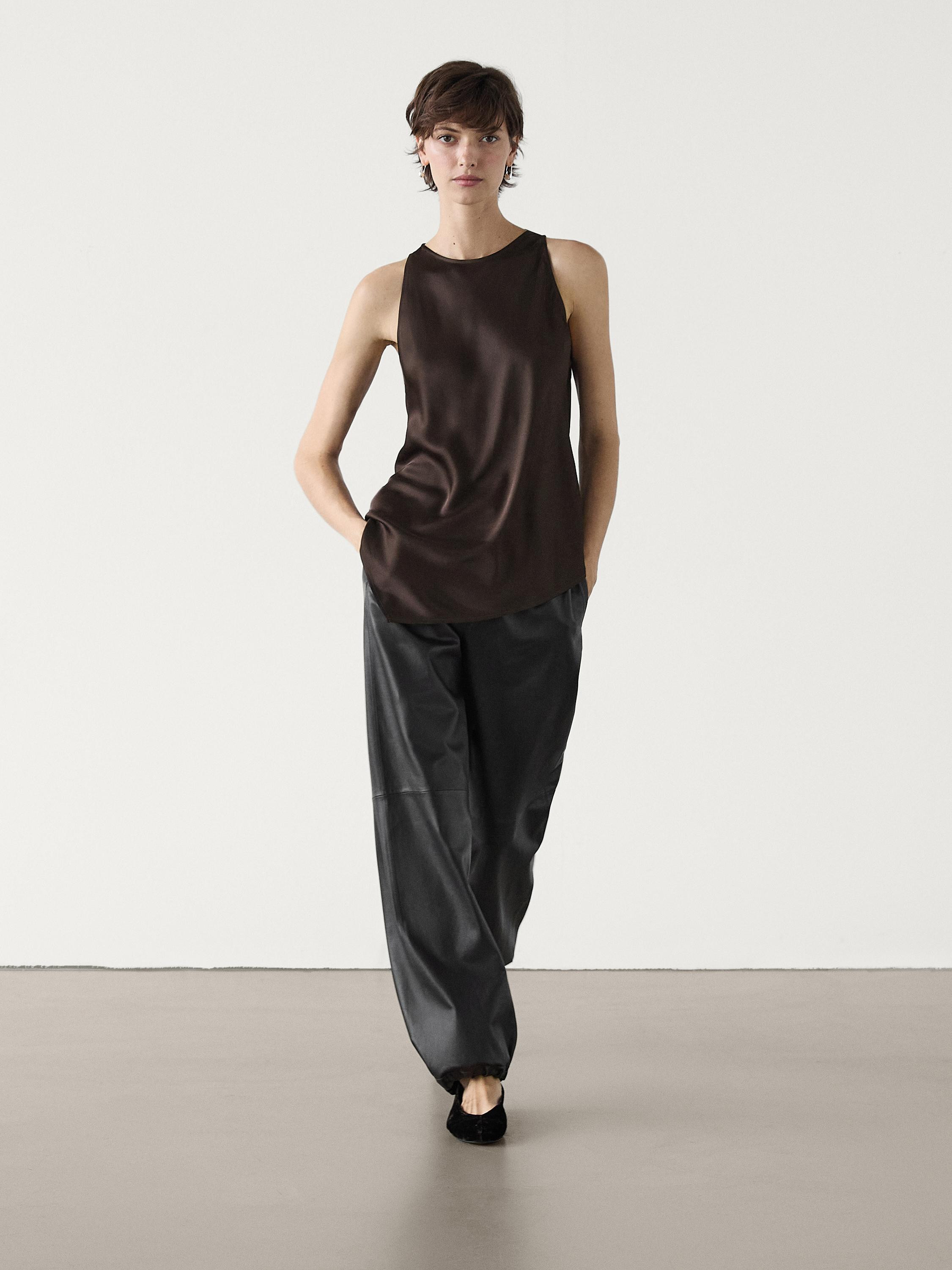 Parachute-Hose Nappaleder | Massimo Dutti DE
